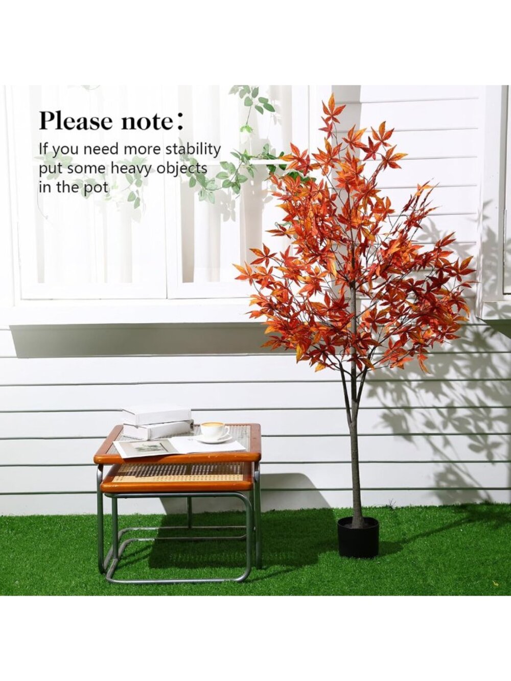 5Ft Autumn Artificial Maple Tree Decor - Fall Home Decoration, Seasonal Accent - Picture 2 of 7
